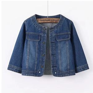 5XL 뉴 쿼터 슬리브 O 넥 데님 자켓 여성용 여름 2025 새로운 봄 짧은 루즈 탑 드레스 카우보이 아웃웨어와 짝을 이루었습니다
