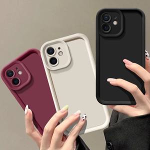 캔디 컬러 소프트 TPU 케이스 iPhone 16 14 15 Pro Plus 13 12 11 Pro Max 16e 8 XR X XS SE 충격 방지 실리콘 전화 커버 Fundas