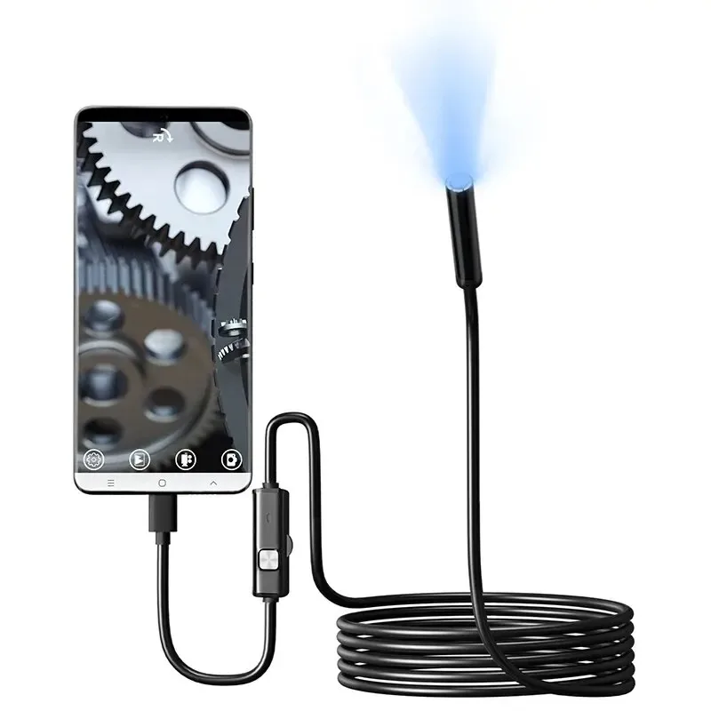 7.0MM TYPE-C 내시경 카메라 IP67 방수 6 LED 조정 가능한 USB 안드로이드 유연한 검사 내시경 카메라 전화 PC 용