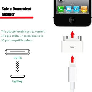 8핀 남성 - 30핀 여성 어댑터 - iPhone 4/4S iPad 2/3 iPod Touch용 충전 및 동기화 변환기