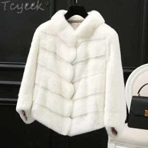 2024 Tcyeek 우아한 따뜻한 자켓 여성 겨울 럭셔리 리얼 코트 천연 밍크 모피 코트 여성 의류 Casaco Feminino LM