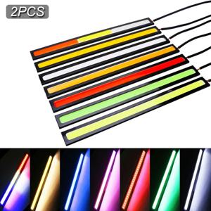 2Pcs 17CM 자동차 LED COB 주간 러닝 라이트 스트립 12V 자동 DRL 운전 주차 안개 램프 트럭 차량 장식에 대 한 방수