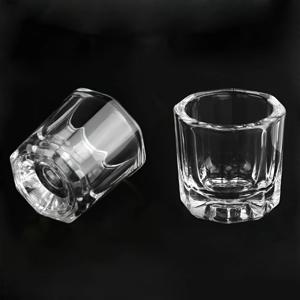 뚜껑이 없는 매니큐어 작은 팔각형 크리스탈 컵 1/2개, 크리스탈 손톱을 만들기 위한 특수 액체 컵