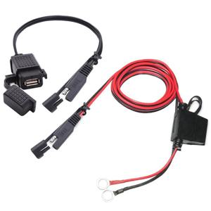 인라인 퓨즈가있는 SAE-USB 케이블 어댑터 오토바이 방수 충전기 전화 태블릿 12-24V 용 빠른 2.1A 고속 충전 포트