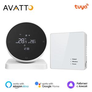 AVATTO Tuya WiFi 스마트 온도 조절기, RF 무선 수신기 온도 컨트롤러, 수성 가스 보일러 지원 Alexa Google 홈