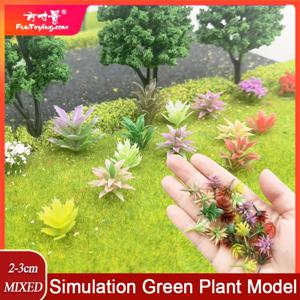 140PCS 모델 나무 덤불 2-3cm 플라스틱 꽃 잔디 모델 인공 식물 철도 공원 정원 장면 미니어처 풍경 레이아웃