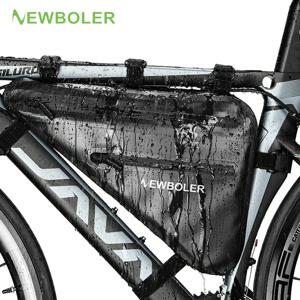 NEWBOLER 자전거 가방 방수 대용량 MTB 도로 자전거 프레임 가방 삼각형 주머니 방수 코킹 가방 파니에 액세서리