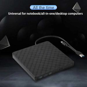 2 in 1 USB3.0 유형 C 슬림 외부 DVD RW CD 라이터 슬림 광학 드라이브 버너 리더 플레이어 트레이 유형 PC 노트북 용 휴대용