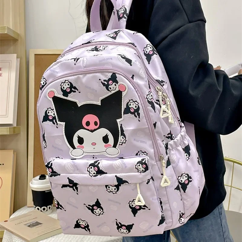 Sanrio Schoolbag Anime Kuromi Cinnamoroll My Melody Pochacco 학생 배낭 학교 가방 어린이를위한 대용량 소녀 소년