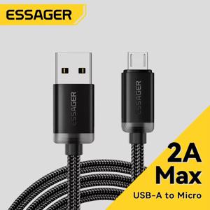 Essager 마이크로 USB 케이블 2A Xiaomi Realme Redmi 용 고속 충전 USB 케이블 Samsung Huawei 휴대 전화 USB 데이터 충전기 와이어 3M