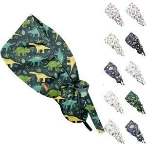작업 헤드 기어 모자 간호사 모자 Bandanna 인쇄 나비 모자 부드러운 통기성 외과 모자 모자를 쓰고 있죠 병원 액세서리
