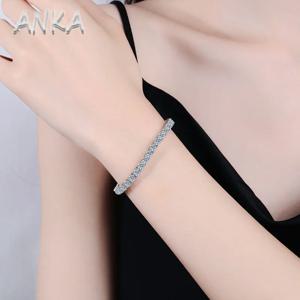 스털링 실버 925 모이사나이트 테니스 팔찌, 0.3ct 풀 로우 모이사나이트 팔찌, 테니스 팔찌