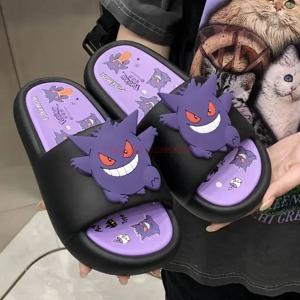 포켓몬 Gengar 애니메이션 남성과 여성을위한 주변 슬리퍼 유행과 멋진 인터넷 적외선 안티 슬립 Eva 커플 슬리퍼 선물