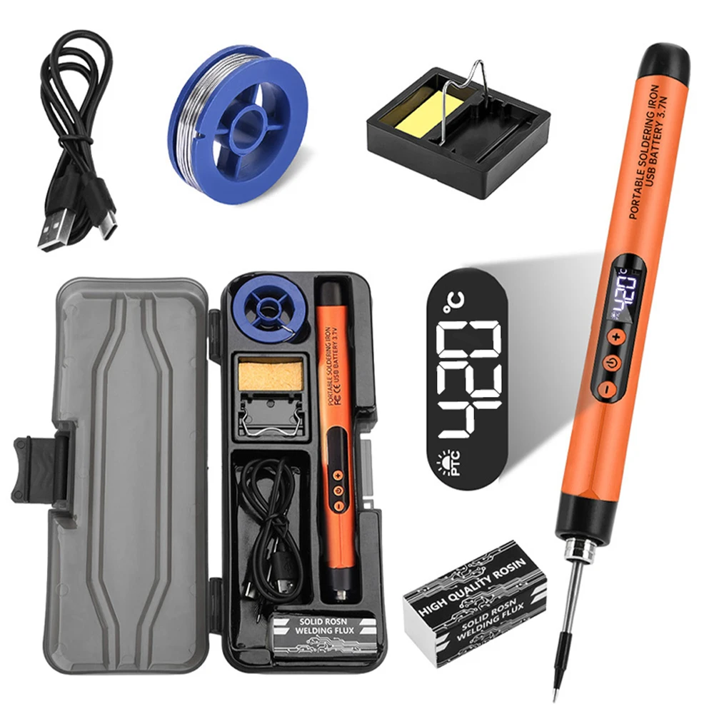 USB 납땜 인두 미니 소형 납땜 인두 세트 휴대용 가정용 Type-C 인터페이스 600mAh 배터리 조절 가능한 온도