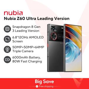 글로벌 버전 Nubia Z60 울트라 리딩 버전 스마트폰, 6.8 인치, 5G Snapdragon 8 Gen3 NFC, 6000mAh, 80W 고속 충전 배터리, NX721J