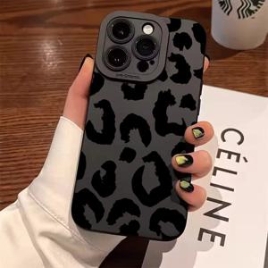 레오파드 디자인 카메라 렌즈 보호용 전화 케이스 iPhone 16 케이스 iPhone 15 14 13 12 11 Pro Max 16E XS XR X 7 8 Plus 커버
