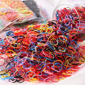 500pcs 소녀 다채로운 일회용 고무 밴드 헤어 넥타이 머리띠 어린이 포니 테일 홀더 밴드 어린이 헤어 액세서리 Scrunchie
