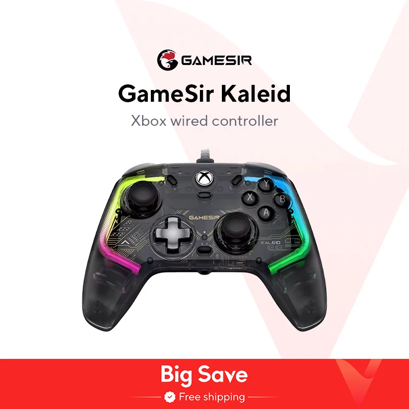 GameSir Kaleid Xbox 컨트롤러 유선 게임패드, Xbox 시리즈 X, Xbox 시리즈 S, Xbox One 게임 콘솔용, 홀 효과 조이스틱 포함