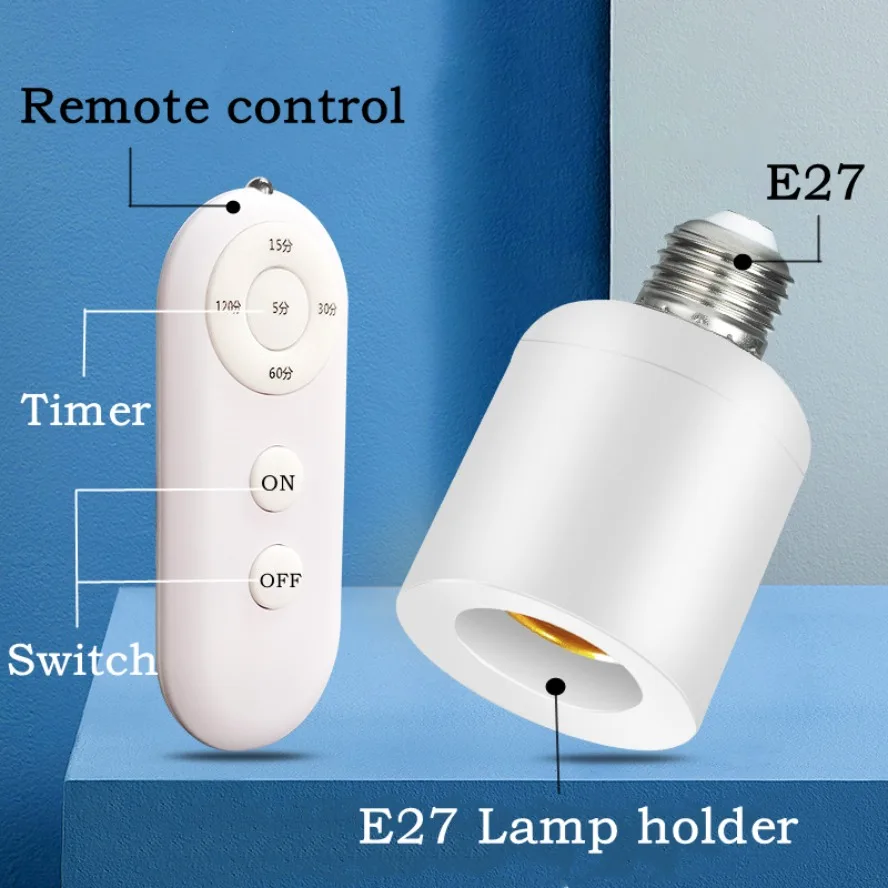 E27 60W 무선 원격 제어 스마트 타이머 스위치 램프 홀더 110V 220V 하우스 멀티 라이트 스위치 베이비 룸 침실 타이머 스위치