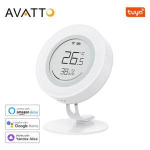AVATTO Tuya ZigBee 스마트 온도 및 습도 센서 전자 잉크 스크린 저전력 배터리 APP 제어는 Alexa Google 홈과 함께 작동합니다.