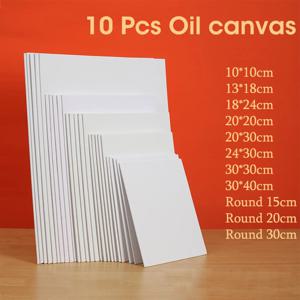 10 Pcs 캔버스 보드 페인팅 코튼 블랭크, 프라이밍 화이트, 유화, 수채화, 구 아슈, 아크릴, 미술 용품, HB-17에 적합
