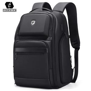 Fenruien 남자 36L 비즈니스 배낭 USB 방수 멀티 포켓 배낭 17.3 인치 노트북에 적합