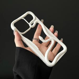 멋진 3D 스네이크 할로우 방출 열 전화 케이스 iPhone 16 15 14 13 12 11 Pro Max 럭셔리 화이트 충격 방지 소프트 실리콘 커버