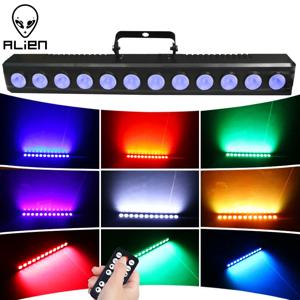 외계인 12 LED RGBW 4IN1 DMX 벽 세척 램프 DJ 디스코 파티 무대 조명 효과 댄스 바 휴일 결혼식 크리스마스 할로윈 장식
