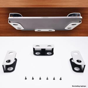 책상 아래 노트북 마운트, 노트북용 책상 선반 홀더 아래 금속, Mac Mini, Macbook, 긁힘 방지 실리콘이 포함된 키보드