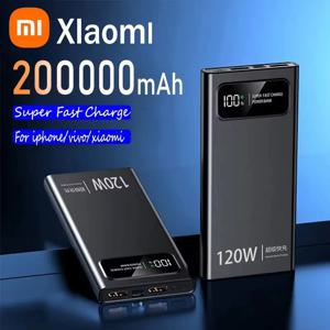 샤오미 120W 200000 mAh 보조베터리 초고속 충전 배터리 iPhone Samsung Huawei용 고용량 디지털 디스플레이 보조베터리