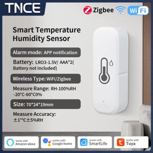 TNCE 투야 센서 온도 습도, 와이파이 지그비, 실내 온도계 습도계 모니터, 스마트 라이프 알렉사 구글 홈과 함께 작동