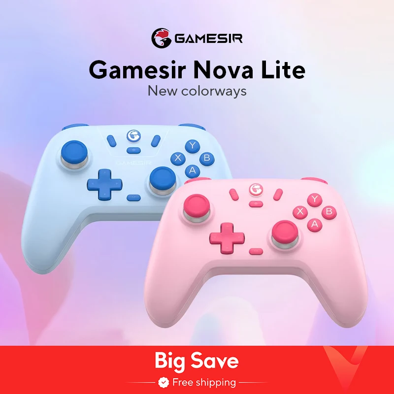 GameSir Nova Lite 무선 게임패드 컨트롤러, 블루투스 동글, 유선 스위치, 안드로이드, IOS, PC 및 스팀 게임용