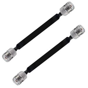 2팩 40Cm RF 동축 케이블 창/도어 패스 스루 플랫 케이블, SO239 UHF 암 - UHF 암, 50옴