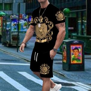 3D Digital Print Men's Fashion Short Sleeve Shorts Set Outdoor Street Men's Sports Shorts Summer Daily Casual Men's T-shirt