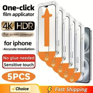 소유 성 코팅 먼지가없는 쉬운 설치 화면 보호기 iPhone 14 11 13 12 15 16 Pro Max Mini XS XR 15 16 Plus Glass