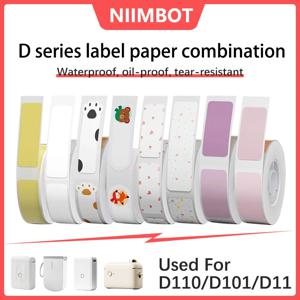 NIIMBOT 라벨 용지 자체 접착 용지 스티커 롤 Niimbot D110 D11 D101 미니 휴대용 프린터 용 접착 열 라벨