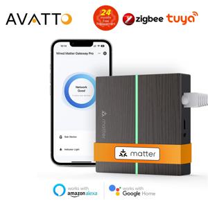 AVATTO Tuya Matter 스마트 게이트웨이 허브 ZigBee 스마트 홈 브리지 유선 리모컨은 HomeKit,Google Home,Alexa와 함께 작동합니다.