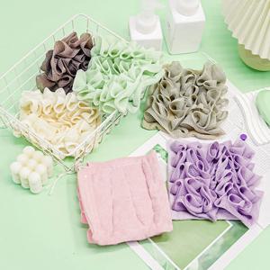 비누 부드러운 엑스 폴리 에이 팅 메쉬 샤워 스폰지 스킨 케어 목욕 도구에 대한 Drawstring 클로저와 2-In-1 목욕 공 수건 수세미