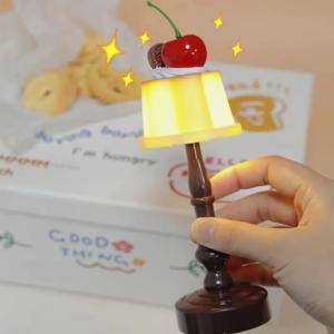 레트로 푸딩 야간 조명, 데스크탑 장식 조명, 배터리가 포함된 침실 LED 테이블 램프, 침대 옆 수면 조명, 선물용으로 적합
