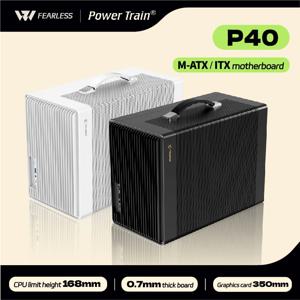 파워 트레인 P40 M-ATX 사이드 누들 글래스 ITX 메인보드 ATX/SFX 파워 서플라이 지원 타입-C 데스크탑 휴대용 미니 소형 섀시