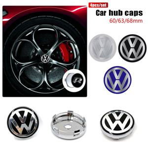 4Pcs 60MM/63MM/68MM 자동차 휠 센터 허브 캡 로고 커버 폭스 바겐 Passat b6 골프 5 7 6 Jetta Polo Rline Magotan Gti Tiguan