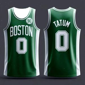 2025 최신 그린 셀틱스 No. 0 Tatum 농구 조끼 캐주얼 스포츠 남자 소년 같은 여름 민소매 티셔츠 통기성
