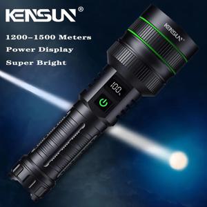 높은 전력 전술 토치 가장 강력한 LED 손전등 캠핑 야외 내장 26650 배터리에 대한 긴 샷 Zoomable 랜턴