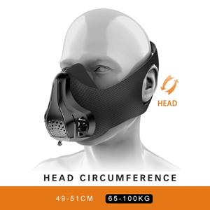 Oxygen-Restricted Training Mask Black M Size with 6-Level Airflow Valve for HIIT/Running/Gym, Adjustable Strap & Nose Clip, Wash