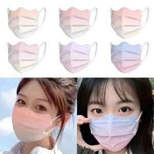 10PCS 나비 모양의 디자인 일회용 얼굴 마스크 그라디언트 블러셔 컬러 V-얼굴 보호 얼굴 커버 3 레이어 방진 마스크