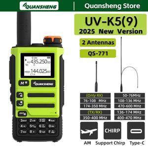 Quansheng UV K5 9 워키토키 양방향 무전기 - 장거리 무선 트랜시버 세트, 아마추어 무선(HAM) 수신기, AM/FM 통신 기능