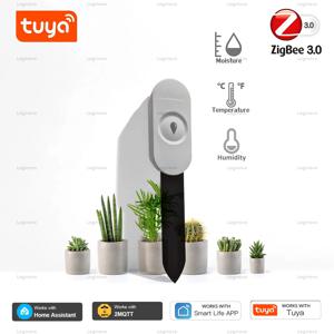 Zigbee 수분 온도 습도 감지기 Tuya 스마트 토양 테스터 수분 센서 지원 홈 어시스턴트 Z2M 스마트 라이프 APP