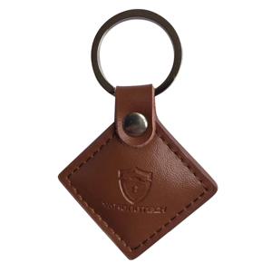 13.56mhz HF ISO14443A 브라운 컬러 가죽 RFID MIFARE 클래식 1K Keyfob -2개