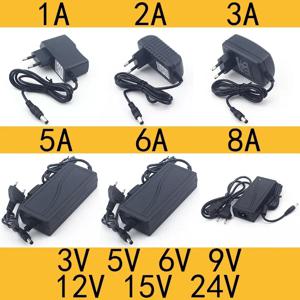 AC 110-240V DC 3V 5V 6V 9V 12V 15V 24V 0.5A 1A 2A 3A 5A 6A 8A 범용 전원 어댑터 공급 충전기 어댑터 Eu Us LED 조명