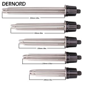 DERNORD 2 인치 트라이 클램프 양조 가열 요소 SUS304 3/4.5/6/9/12kw 침수 물 관형 전기 히터 220V 380V